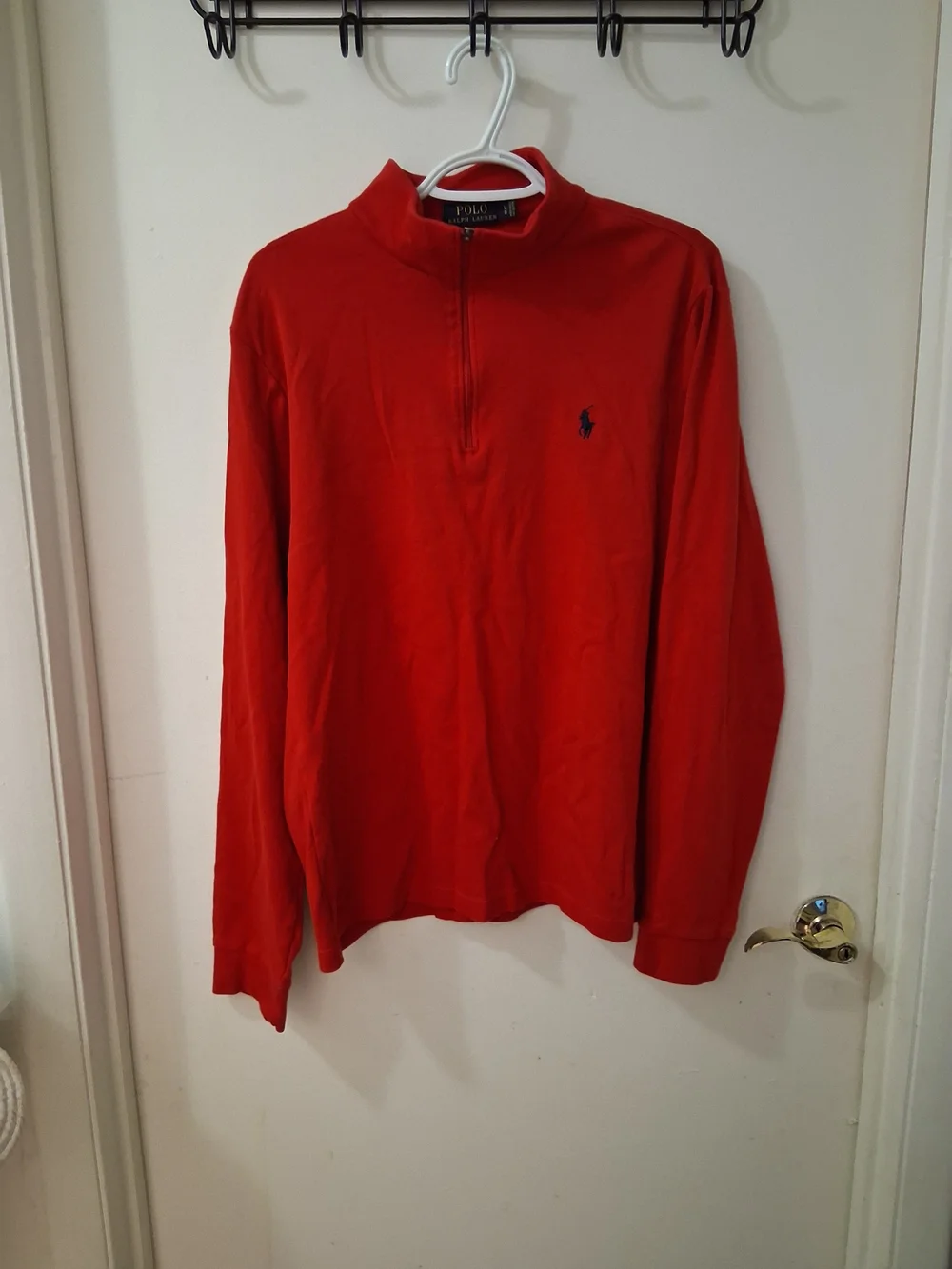 Polo by Ralph Lauren Red Quarter-Zip Long Sleeve Polo - Picture 1 of 5